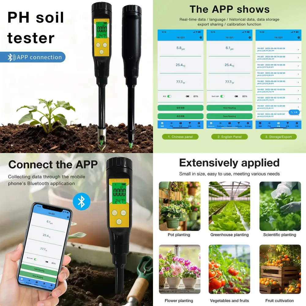Smart Garden - WAP01 Intelligenter Boden-pH-Meter für Hochpräzise Temperatur-
