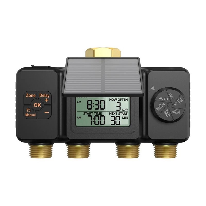 Smart Garden Tap Timer - ABYN-Solar Bewässerungstimer Automatisches Bewässerungssystem 4-Zonen Intelligenter