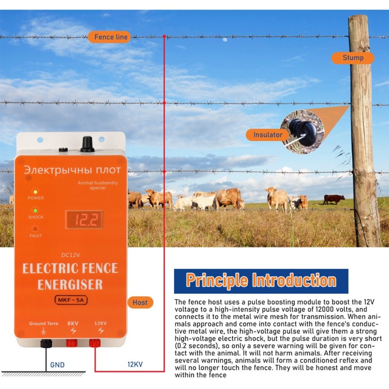 Smart Garden Smart Fence - HRBAJ-Smart 12V wasserdichter Elektrozaun, Elektrozaun-Set für