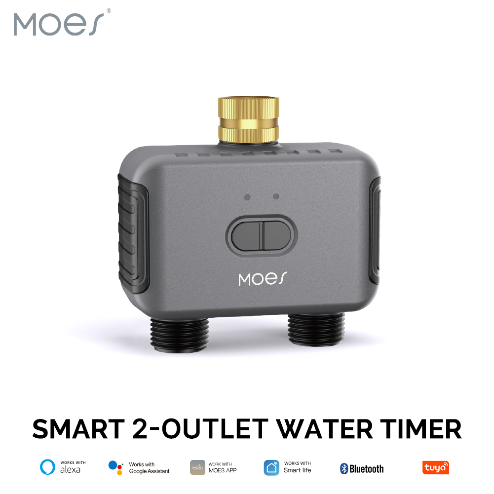 Smart Garden Tap Timer - MOES Bluetooth Smart 2-Wege-Wasserventil, Gartensprinkler, programmierbarer