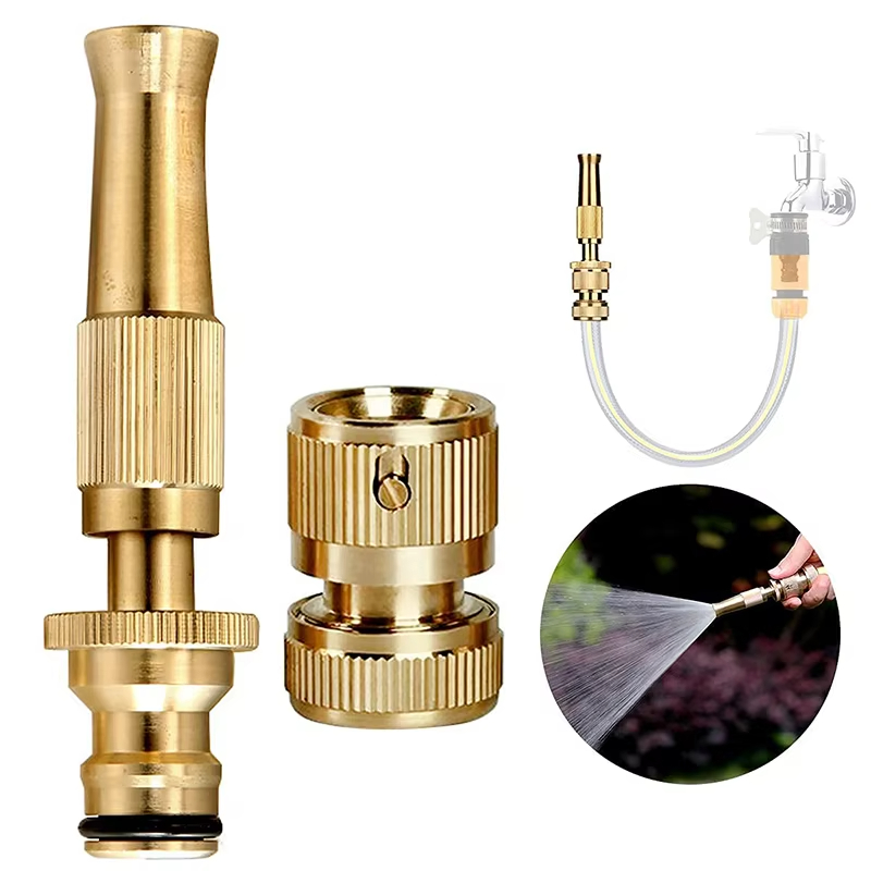 Smart Garden Home - Sprühdüse Wasserpistole Messing Hochdruck Direktstrahl-Sprinkler Schnellkupplung