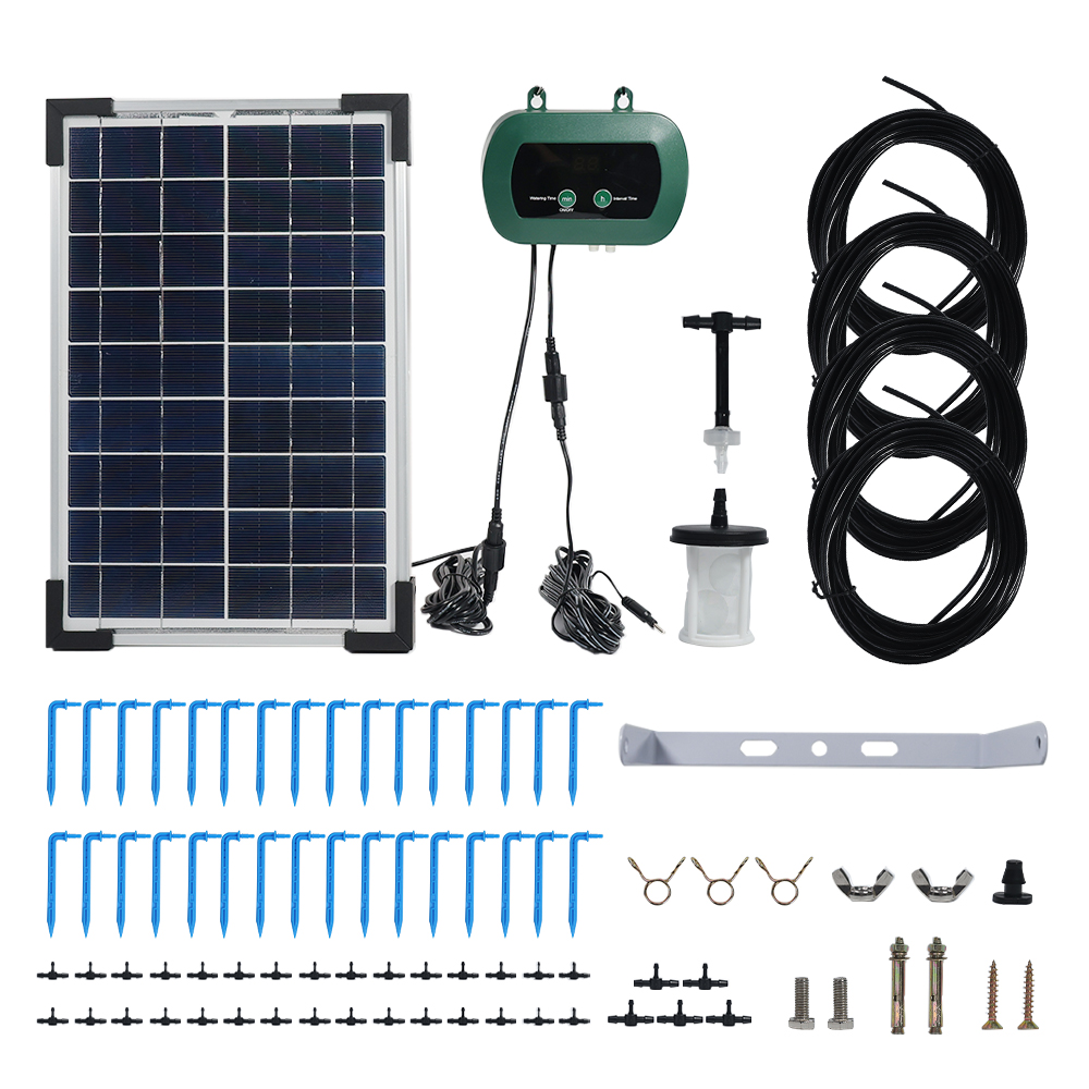 Smart Garden - Solar-Hydroponik-Ausrüstung Mikro-Tropfpumpen Garten-Gewächshaus-Bewässerungsset Intelligenter Controller Tropfer